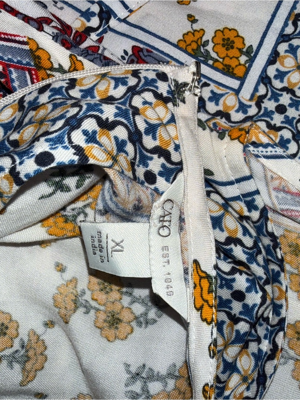 Cato Multi-Color Patchwork Spaghetti-Strap Jumpsuit - Picture 2 of 2